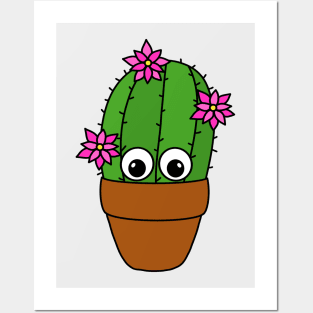 Cute Cactus Design #325: Cactus With Pretty Flowers Posters and Art